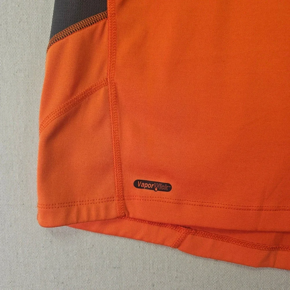 The North Face Men's Large VaporWick Orange Gray V-Neck Performance Shirt Pocket